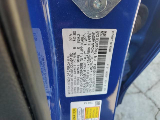 2HGFE2F57RH583364 - 2024 HONDA CIVIC SPORT BLUE photo 12
