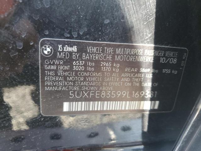 5UXFE83599L169381 - 2009 BMW X5 XDRIVE48I BLACK photo 13