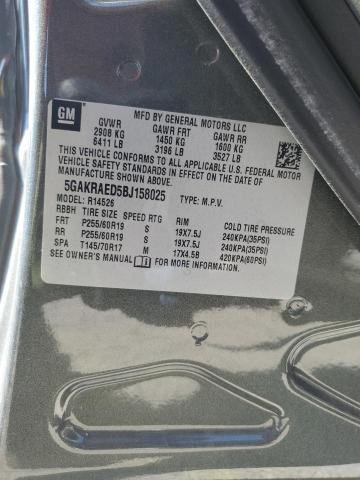 5GAKRAED5BJ158025 - 2011 BUICK ENCLAVE CX GRAY photo 14