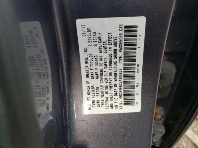 1HGCR2F82GA000907 - 2016 HONDA ACCORD EXL GRAY photo 13