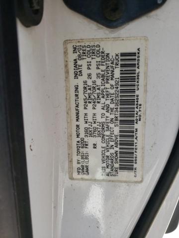 5TBRT34162S224921 - 2002 TOYOTA TUNDRA ACCESS CAB თეთრი ფოტო 12