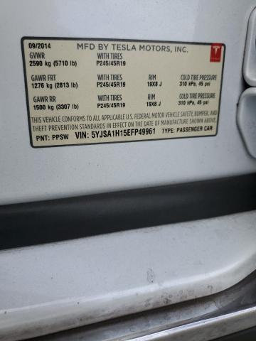 5YJSA1H15EFP49961 - 2014 TESLA MODEL S 白色 照片 12