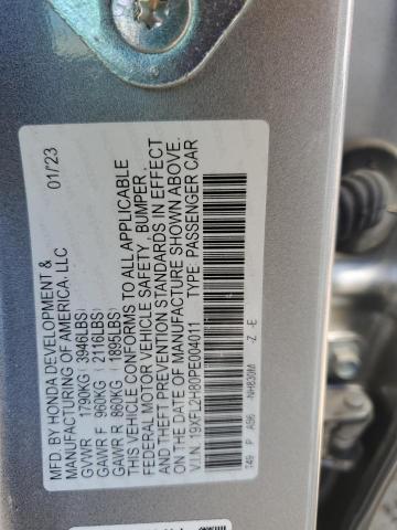 19XFL2H80PE004011 - 2023 HONDA CIVIC SPORT ვერცხლისფერი ფოტო 12