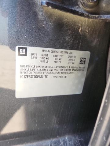 1G1ZE5ST7GF234178 - 2016 CHEVROLET MALIBU LT 灰色 照片 12