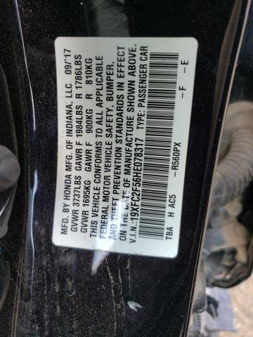 19XFC2F56HE078317 - 2017 HONDA CIVIC LX BLACK photo 12