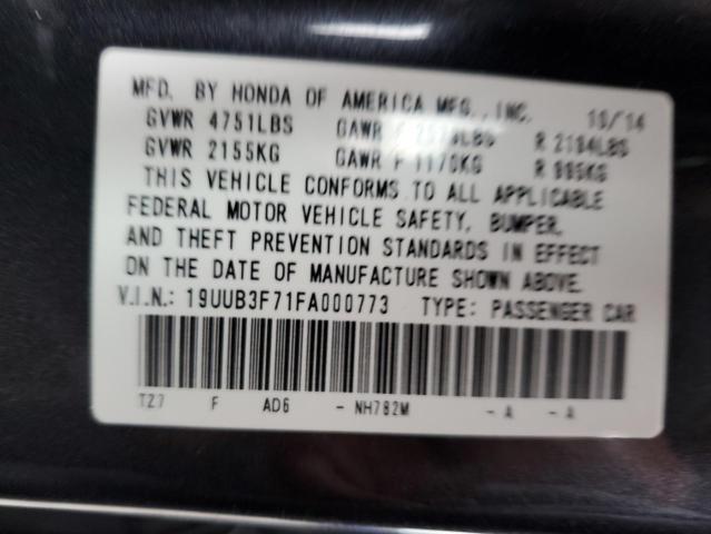 19UUB3F71FA000773 - 2015 ACURA TLX ADVANCE CHARCOAL photo 12