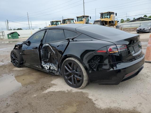 5YJSA1E51NF477951 - 2022 TESLA MODEL S أسود صورة 2