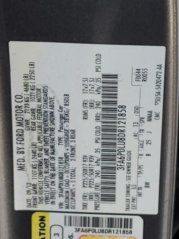 3FA6P0LU8DR121858 - 2013 FORD FUSION SE HYBRID GRAY photo 12