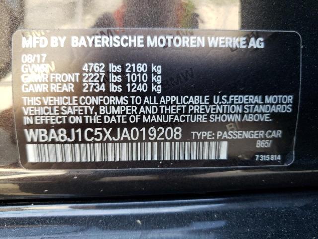 WBA8J1C5XJA019208 - 2018 BMW 328 D XDRIVE BLACK photo 12