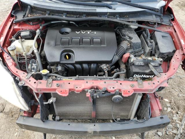 1NXBU4EE4AZ339102 - 2010 TOYOTA COROLLA BASE RED photo 11