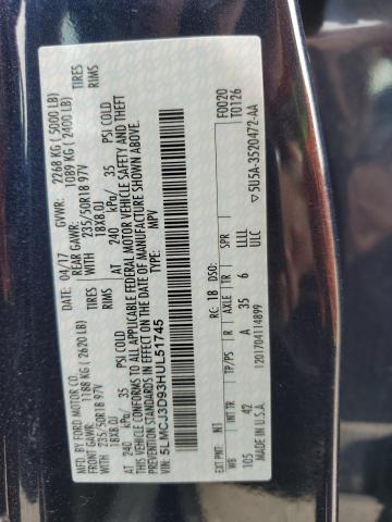 5LMCJ3D93HUL51745 - 2017 LINCOLN MKC RESERVE BLUE photo 13