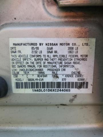 1N4DL01D6XC244065 - 1999 NISSAN ALTIMA XE CREAM photo 12