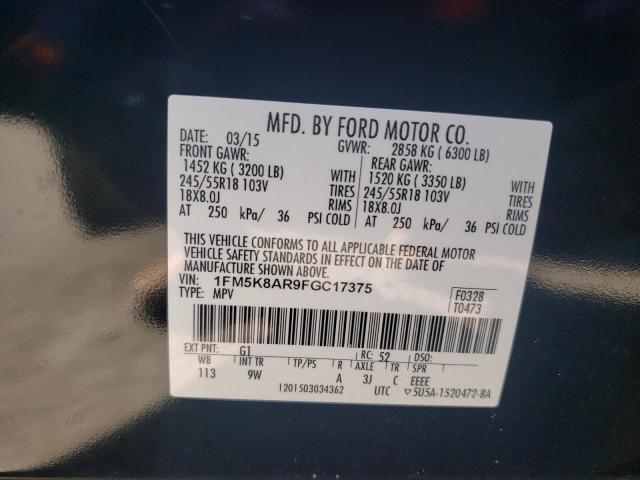 1FM5K8AR9FGC17375 - 2015 FORD EXPLORER POLICE INTERCEPTOR 黑色 照片 13