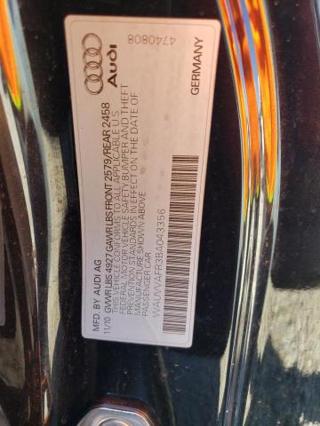 WAUVVAFR3BA043356 - 2011 AUDI S5 PRESTIGE Қара фото 12