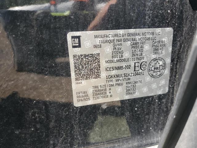 1GKKNULS1KZ104451 - 2019 GMC ACADIA SLT-1 BLACK photo 13