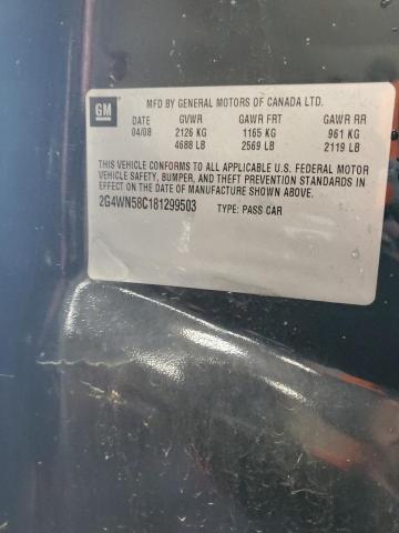 2G4WN58C181299503 - 2008 BUICK LACROSSE SUPER SERIES BLACK photo 12