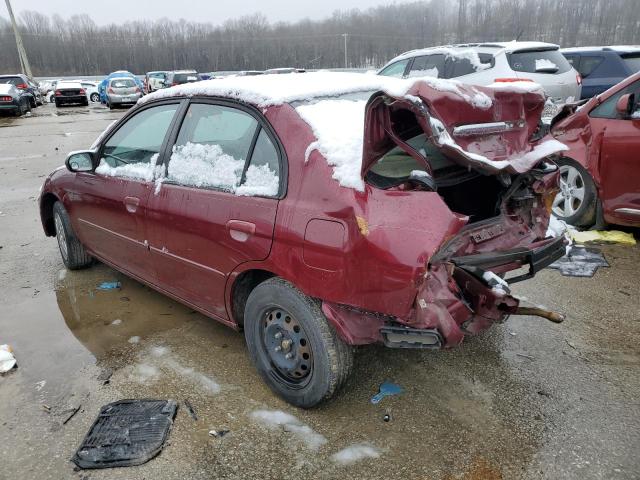 2HGES16593H551389 - 2003 HONDA CIVIC LX BURGUNDY photo 2