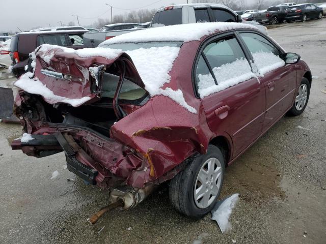 2HGES16593H551389 - 2003 HONDA CIVIC LX BURGUNDY photo 3