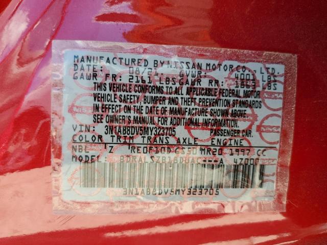 3N1AB8DV5MY323705 - 2021 NISSAN SENTRA SR RED photo 12