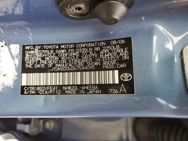 JTDKB20U267544095 - 2006 TOYOTA PRIUS ლურჯი ფოტო 14