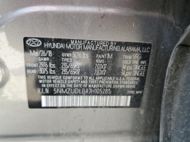 5NMZUDLB4JH105285 - 2018 HYUNDAI SANTA FE SPORT ნაცრისფერი ფოტო 13