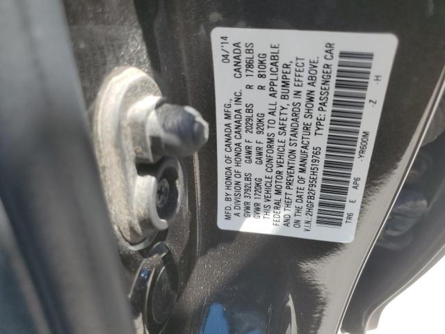 2HGFB2F95EH519765 - 2014 HONDA CIVIC EXL 棕色 照片 12