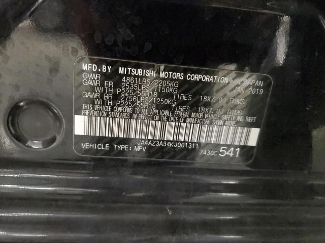 JA4AZ3A34KJ001311 - 2019 MITSUBISHI OUTLANDER SE შავი ფოტო 13