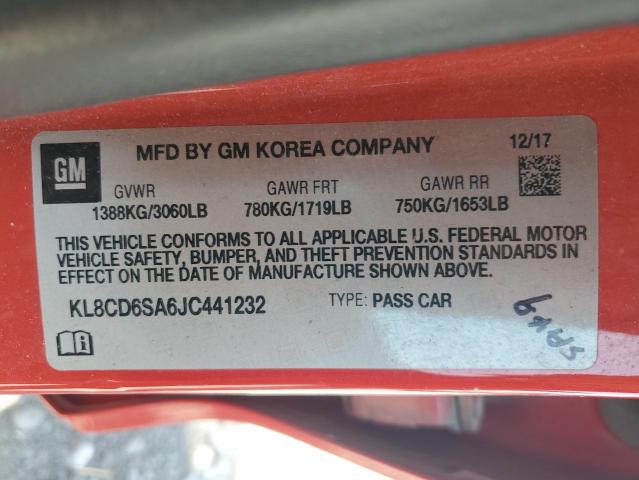 KL8CD6SA6JC441232 - 2018 CHEVROLET SPARK 1LT 红色 照片 12