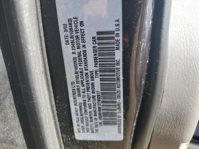 4S3BH686127652617 - 2002 SUBARU LEGACY OUTBACK LIMITED TWO TONE photo 12