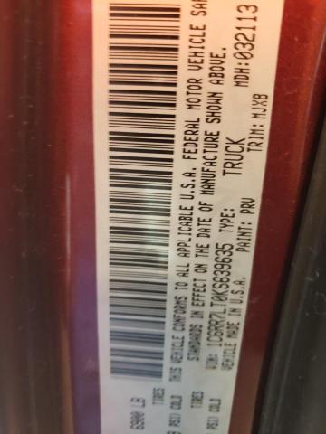 1C6RR7LT0KS639635 - 2019 RAM 1500 CLASS SLT მუქწითელი ფოტო 10