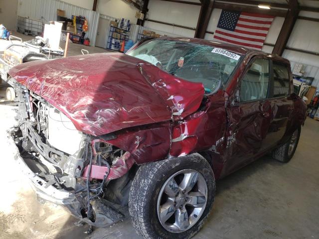 1C6RR7LT0KS639635 - 2019 RAM 1500 CLASS SLT მუქწითელი ფოტო 2