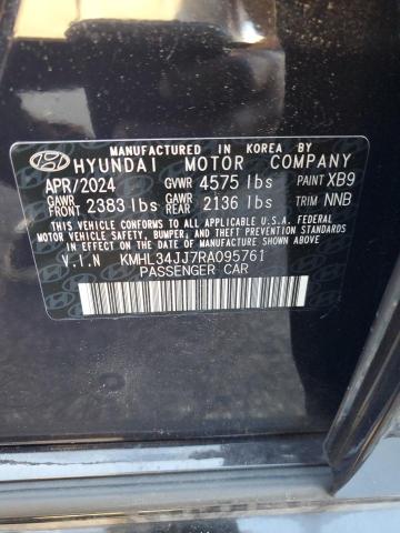 KMHL34JJ7RA095761 - 2024 HYUNDAI SONATA HYBRID BLACK photo 12