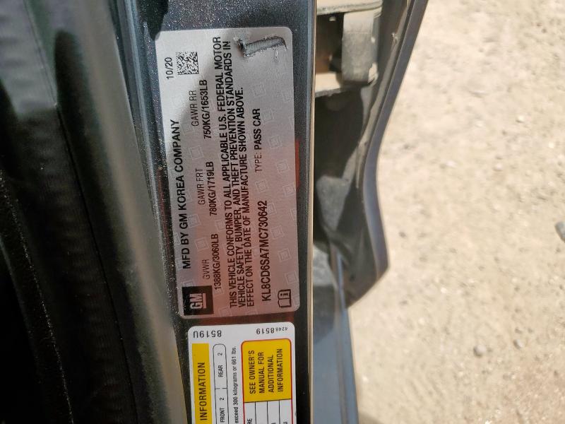 KL8CD6SA7MC730642 - 2021 CHEVROLET SPARK 1LT CHARCOAL photo 12