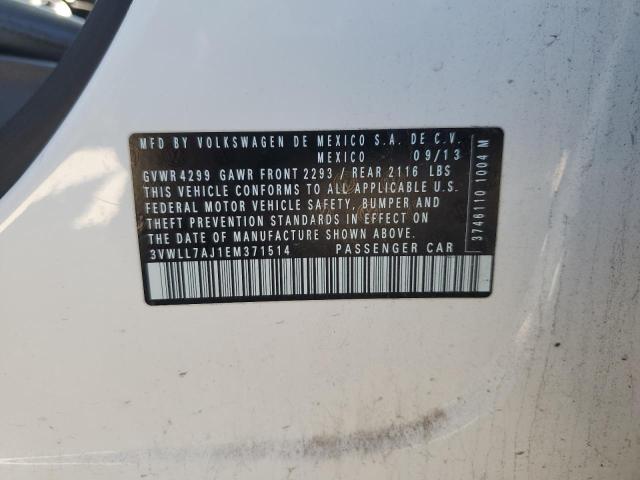 3VWLL7AJ1EM371514 - 2014 VOLKSWAGEN JETTA TDI WHITE photo 12