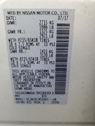 5N1DR2MM0HC908003 - 2017 NISSAN PATHFINDER S Күміс фото 13