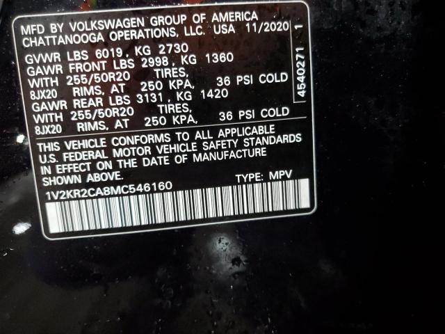 1V2KR2CA8MC546160 - 2021 VOLKSWAGEN ATLAS SE BLACK photo 14
