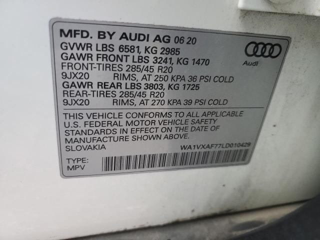 WA1VXAF77LD010429 - 2020 AUDI Q7 PRESTIGE WHITE photo 13