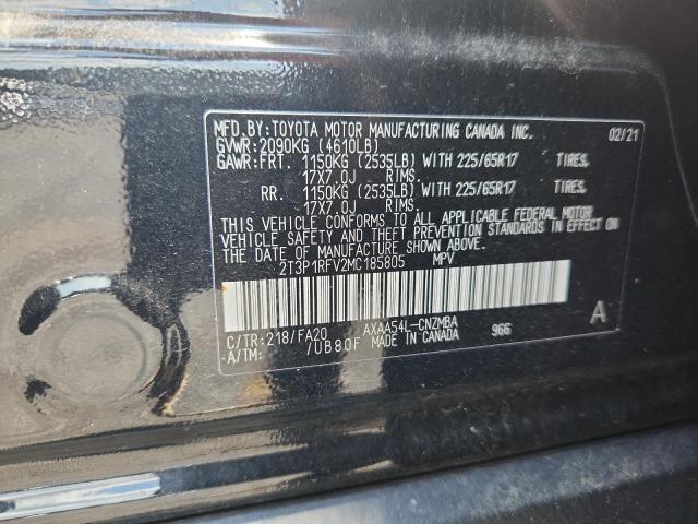 2T3P1RFV2MC185805 - 2021 TOYOTA RAV4 XLE BLACK photo 14