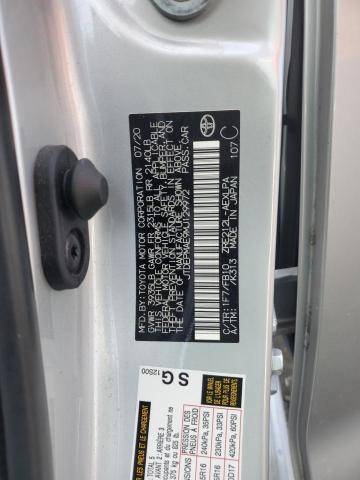 JTDEPMAE9MJ129972 - 2021 TOYOTA COROLLA LE 银色 照片 12