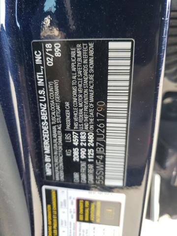 55SWF4JB7JU261790 - 2018 MERCEDES-BENZ C 300 BLUE photo 12