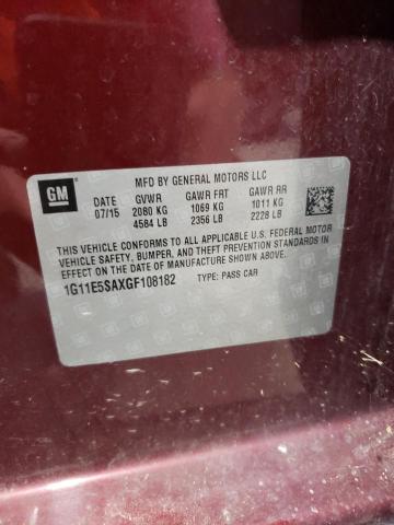 1G11E5SAXGF108182 - 2016 CHEVROLET MALIBU LIM LTZ MAROON photo 12