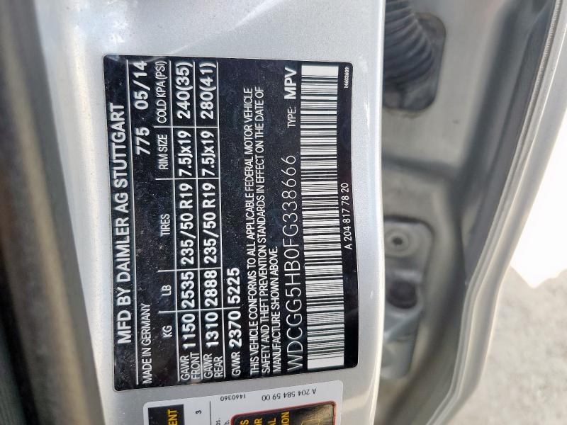 WDCGG5HB0FG338666 - 2015 MERCEDES-BENZ GLK 350 SILVER photo 14