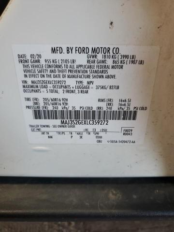 MAJ3S2GEXLC359272 - 2020 FORD ECOSPORT SE Biały zdjęcie 14