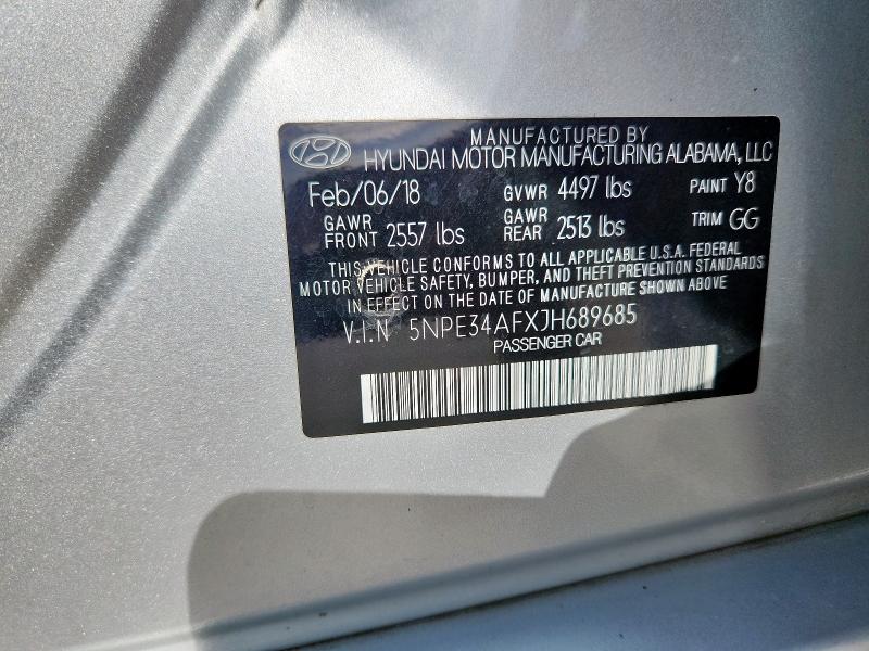 5NPE34AFXJH689685 - 2018 HYUNDAI SONATA SPORT Күміс фото 13