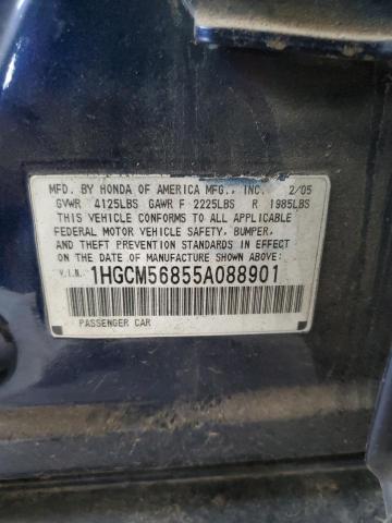 1HGCM56855A088901 - 2005 HONDA ACCORD EX BLUE photo 12