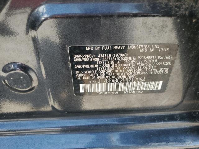 JF2GPABC2H8212064 - 2017 SUBARU CROSSTREK PREMIUM BLACK photo 13