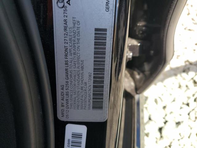 WAUHGAFC5CN172082 - 2012 AUDI A6 PRESTIGE შავი ფოტო 12