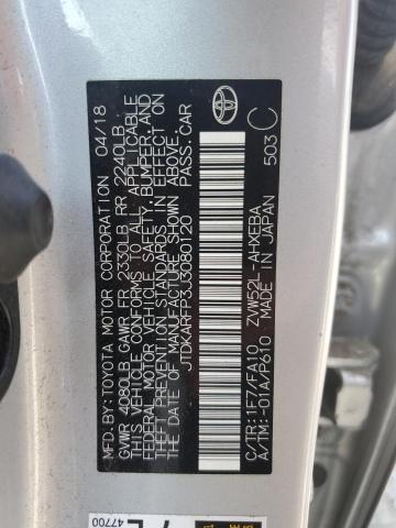 JTDKARFP3J3080120 - 2018 TOYOTA PRIUS PRIM ვერცხლისფერი ფოტო 12