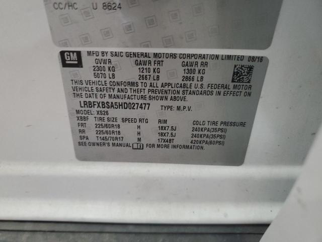 LRBFXBSA5HD027477 - 2017 BUICK ENVISION ESSENCE Ağ foto 13