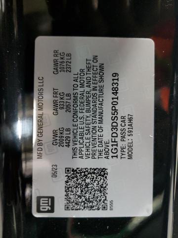 1G1FD3DS5P0148319 - 2023 CHEVROLET CAMARO LT BLACK photo 13